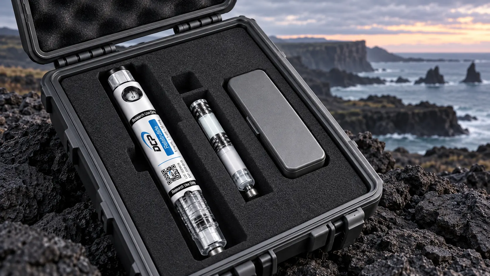 Dual Chamber Peptides — Fikcyjna scena redakcyjna; nie jest poradą dotyczącą przechowywania na zewnątrz ani zwalidowanym systemem wysyłki.